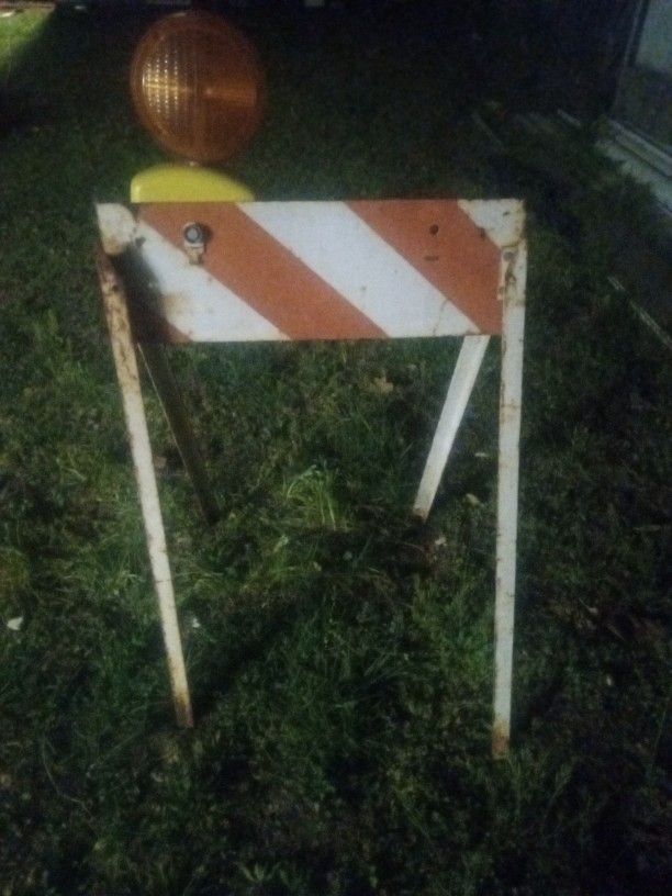 Old Road Barrier Sign