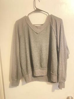 Lush Women's Charcoal Long Sleeve Sweater Size XL NWT