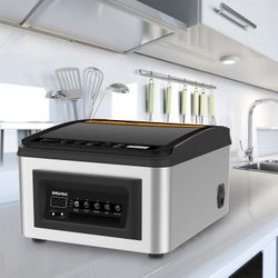 Wevac 12 inch Chamber Vacuum Sealer, CV12, ideal for liquid or juicy food including Fresh Meats, Soups, Sauces and Marinades. Compact design