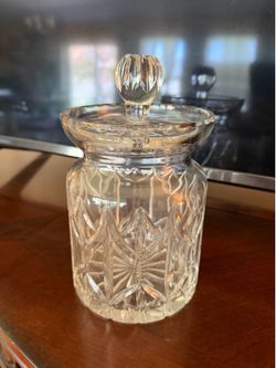 Vintage CRYSTAL Biscuit Jar with Lid