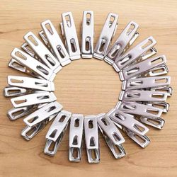 20pcs/set Stainless Steel Clothespin, Multifunction Clothes Peg For Home