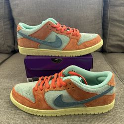 NIKE SB DUNK LOW PREMIUM ORANGE EMERALD RISE SZ 11.5 DS