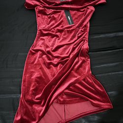 red velvet mini dress