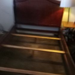 FREE! Queen Size Cherry Wood Sleigh Bed! + FREE desk But You Must Take My Other Small Items To The Dumpster 