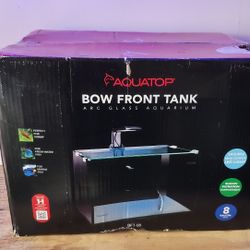 Aquatop 8 Gallon Bowfront Aquarium Arc Glass Aquarium Complete Setup New In Box