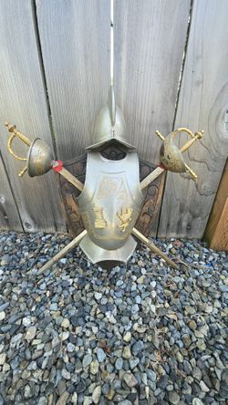 Antique ARMOR Chest Plate & TOOLS plaque