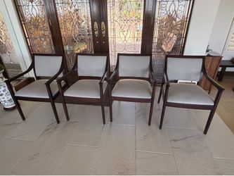 Set of 4 Modern Solid Wood Armchairs