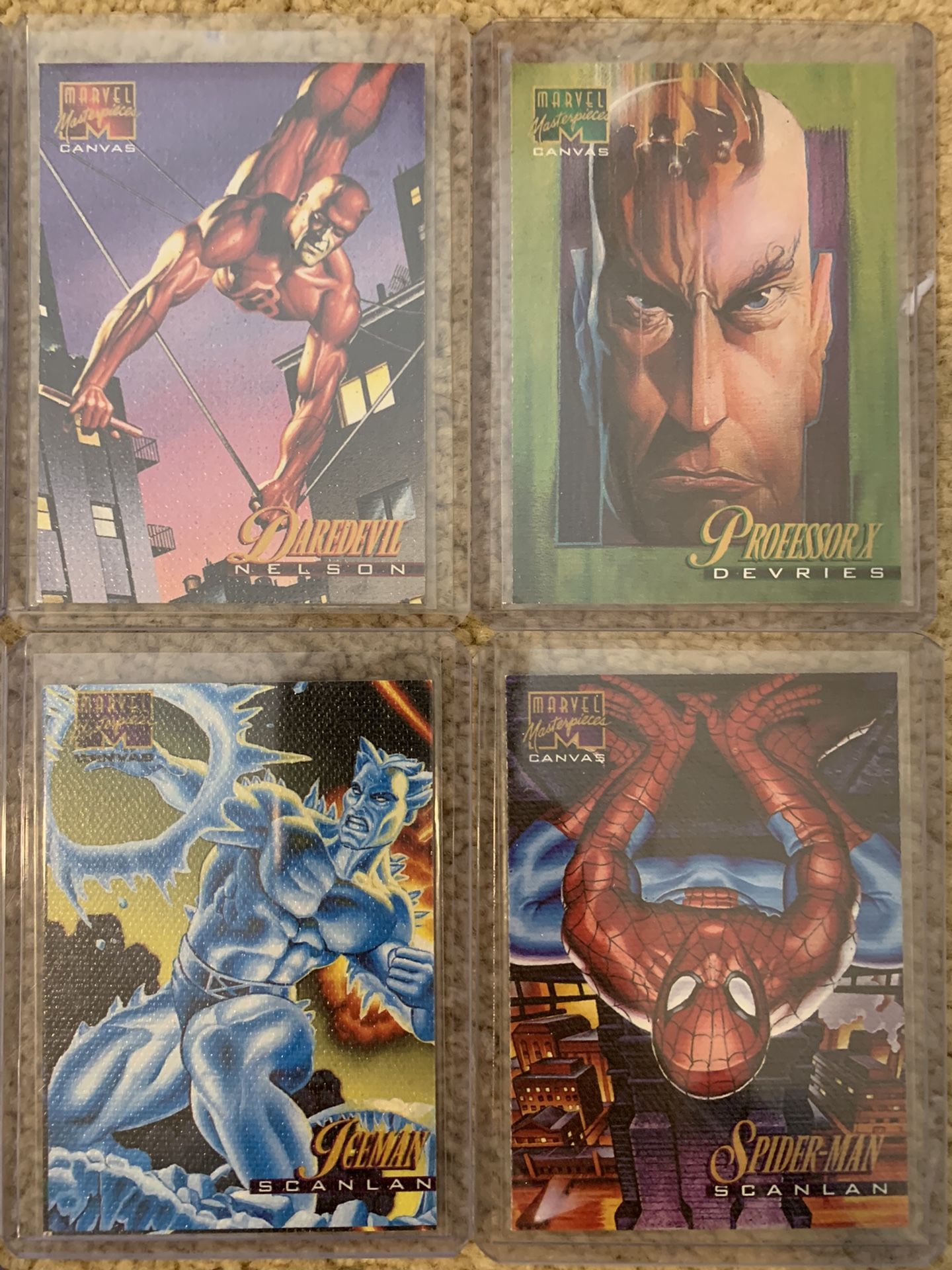 1995 Marvel Masterpieces COMPLETE CANVAS INSERT CARD SET, #1-22