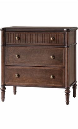 HULALA HOME Traditional End Table with Charging Station, Fluted End Tables with Wood Drawers and Solid Wood Spindle Legs