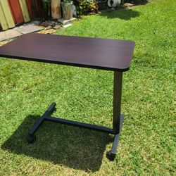 Over Bed Table With Wheels, Standing Desk, Adjustable Height, NEW 