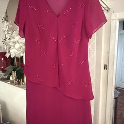 Women’s Dress Color Fushia Looks Great Like New 