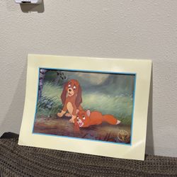 A Walt Disney, Classic The Fox And The Hound Lithograph.