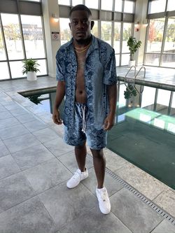 Collar Button Down Short Set 