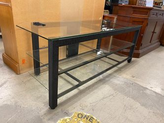 Large Metal & Glass Console Table