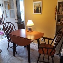 Drop Leaf Table And 2 Captain's Chairs 