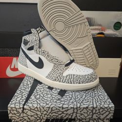 Deadstock Mens Air Jordan 1 Retro High OG (White Cement)