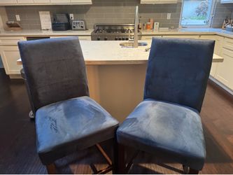 Blue countertop bar stools