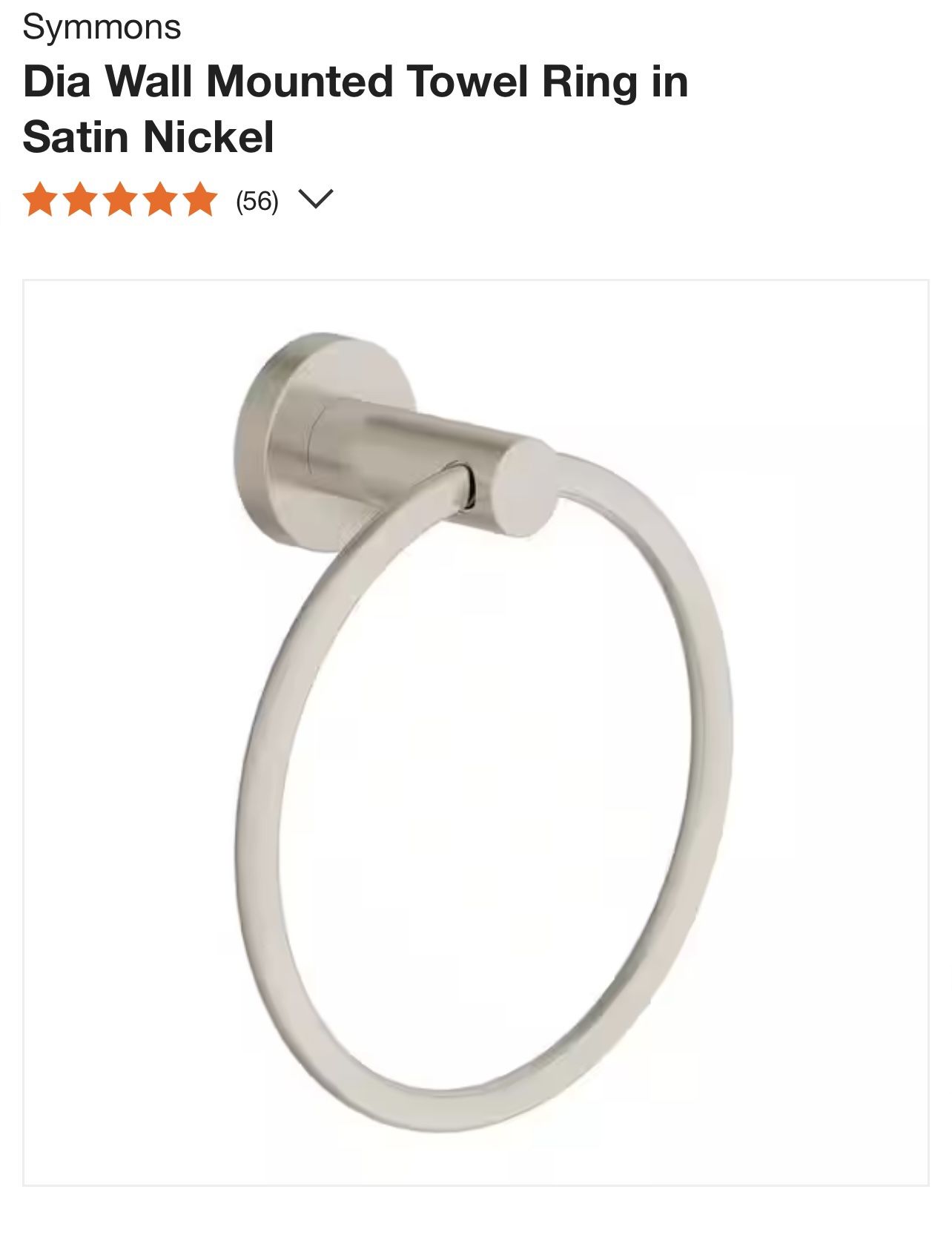 NEW SATIN NICKEL TOWEL FIXTURE $8 FIRM