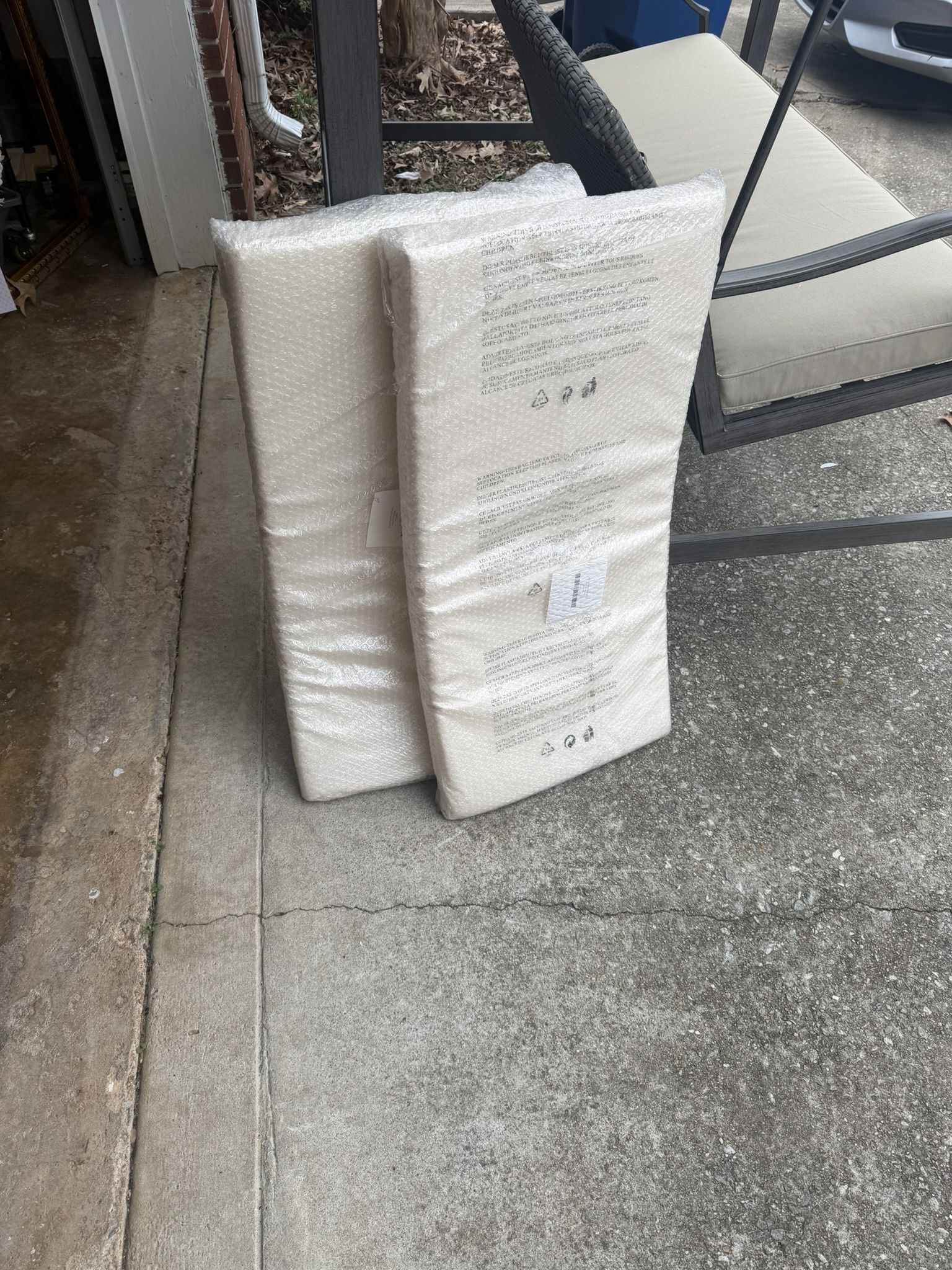 Outdoor Chair Cushions (2) 35x17x2