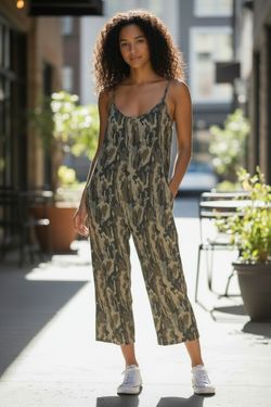 Buenos Ninos Camo Wide Leg Jumpsuit L Lightweight
