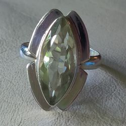 Light Green Amethyst Ring