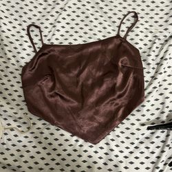 Brown up and back top