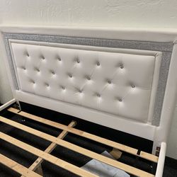 Queen Platform Bed Frame - White Or Black Available 