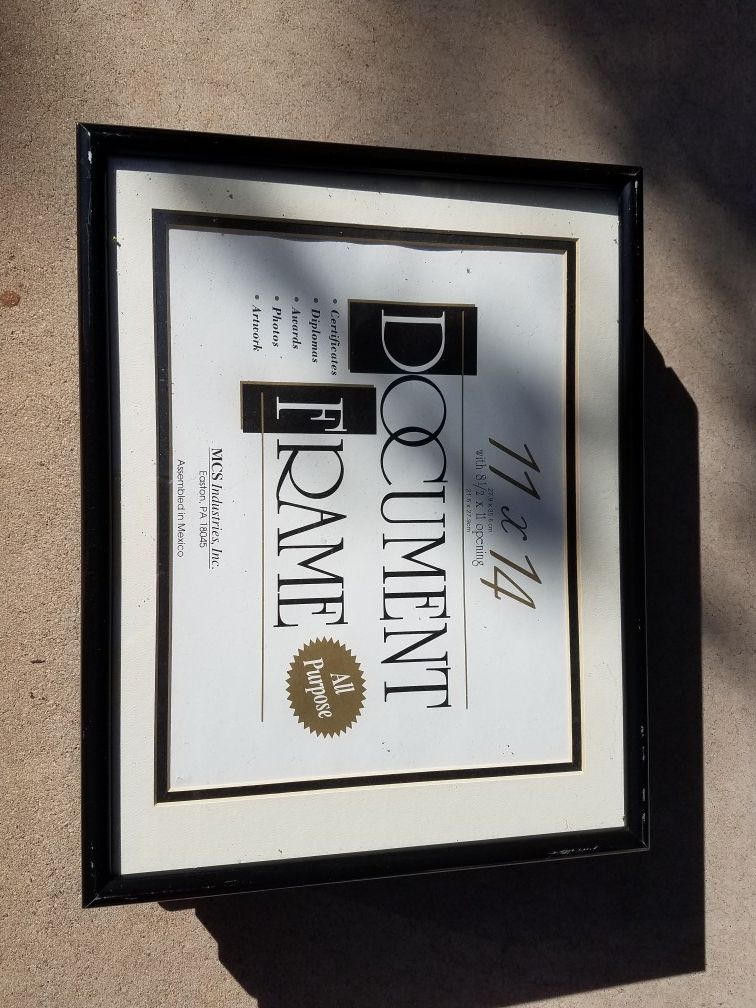 Four black document frames
