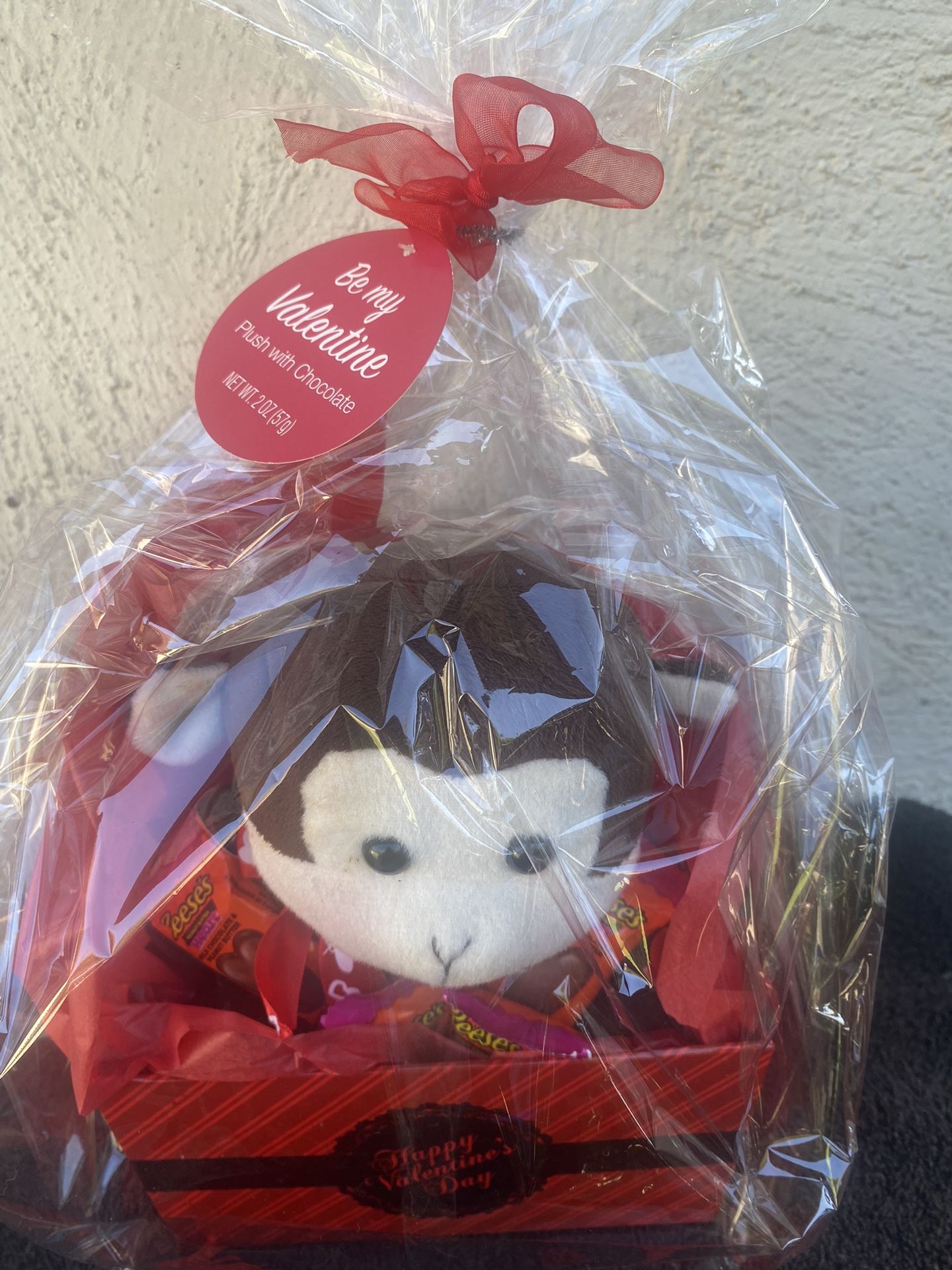Valentines Plush Monkey With Candy 