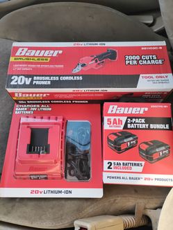 Bauer brushless pruner 5ah Batteries x2 plus charger