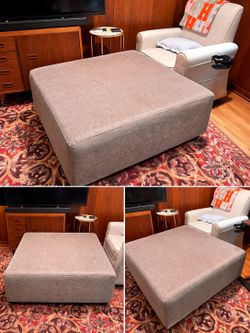 Large 41” Square Upholstered Ottoman/Coffee Table – Excellent Condition