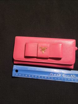 PRADA logo saffiano Ribbon Bifold long wallet