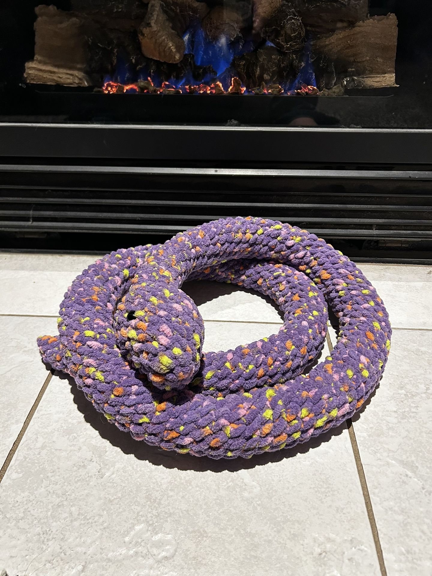 Crocheted 6 Ft Purple Polk A Dot Snake