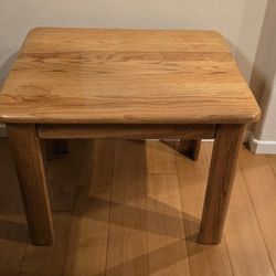 Solid Oak End Table
