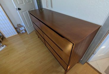 Mid-Century Modern 6-Drawer Wood Dresser