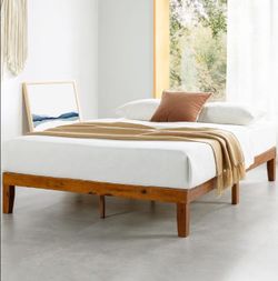 Mellow Queen Solid Wood Platform Bed Frame – Cherry