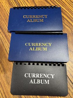 Currency  albums, coin albums, and coin protectors all sizes