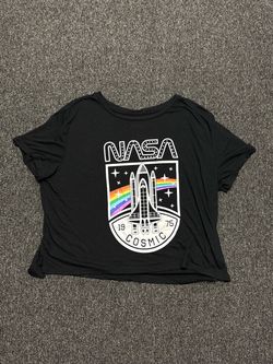 Womans NASA Cosmic Graphic Crop T-Shirt