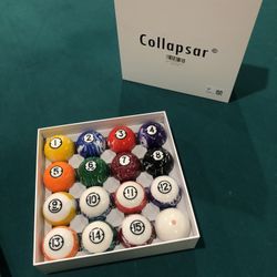 Billiard Balls Set Pool Table Balls Marble-Swirl Style 16 Ball Set