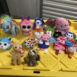 TY pluses and cats versus pickle pluses all new with tags