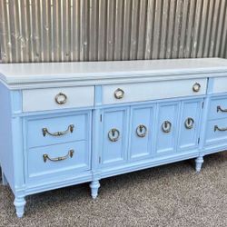 Beautifully Refinished Vintage 9 Drawer Buffet, Tv, Stand or Dresser