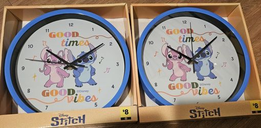 2 New Disney Stitch Wall Clocks for $10