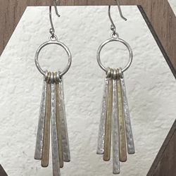 Lucky Brand Two Tone Drop Earrings  