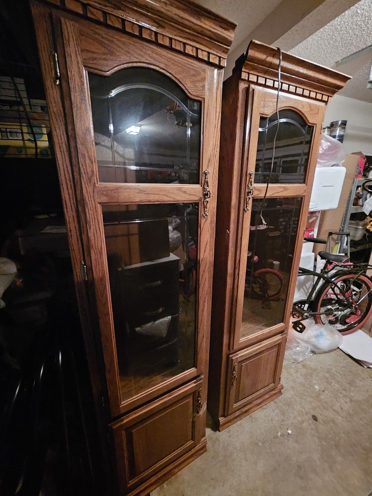 2 Curio Cabinets With Light $80