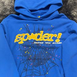 Blue Sp5der Hoodie size M
