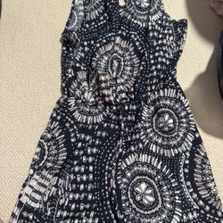 Womens Small Medium Boho Floral Sleeveless Romper 
