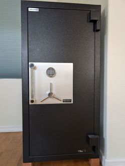 AMSEC CF7236 Amvault Safe, TL-30, Fire Rated Composite Safe, High security safe,  Digital Lock. Black Textured, Silver Hardware, Right Swing. 62" x 31