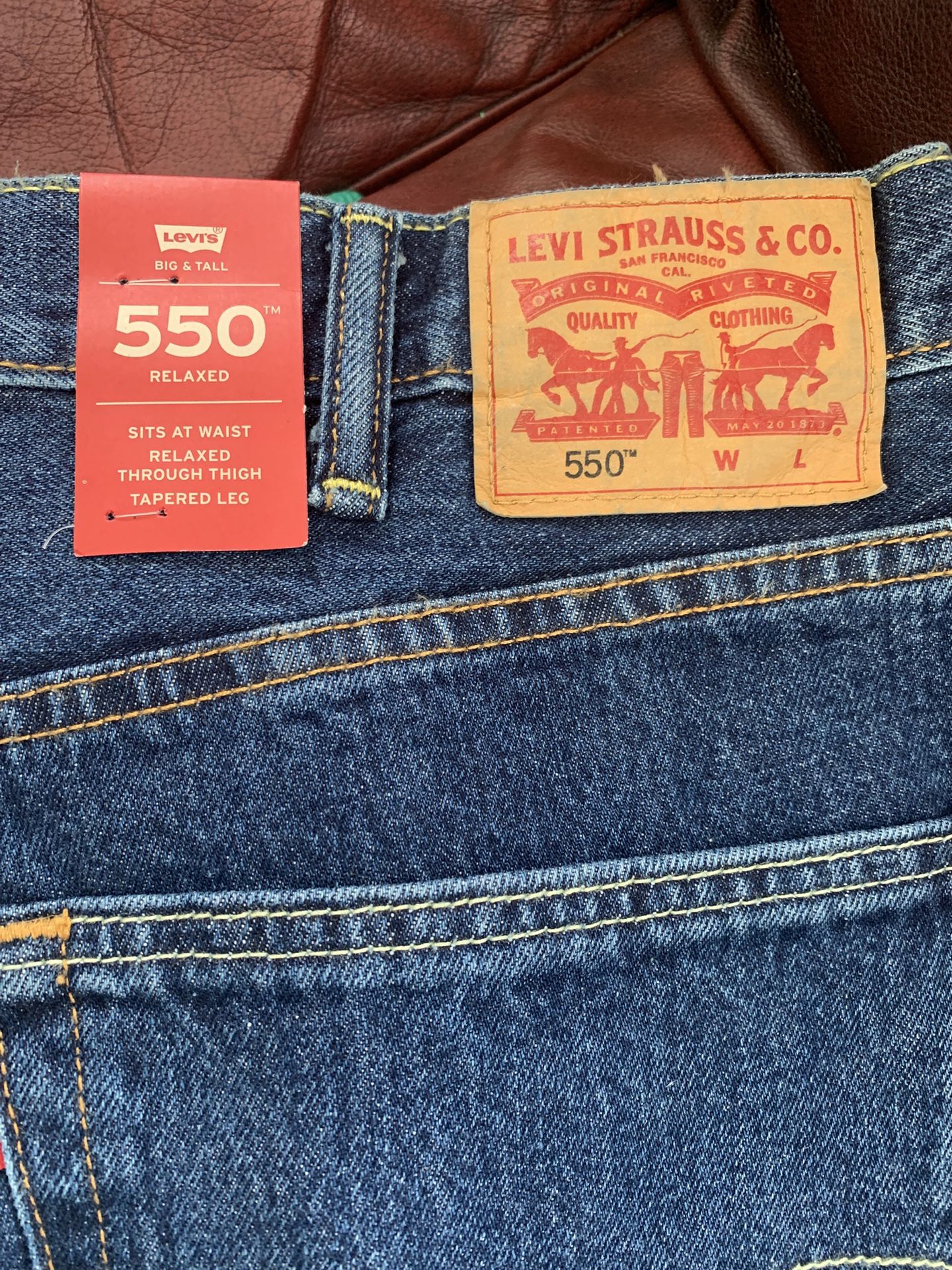 Levi's 550 Jeans - Men's 44x32 - Relaxed Fit Big & Tall Blue New