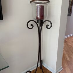 Heavy iron candle stand