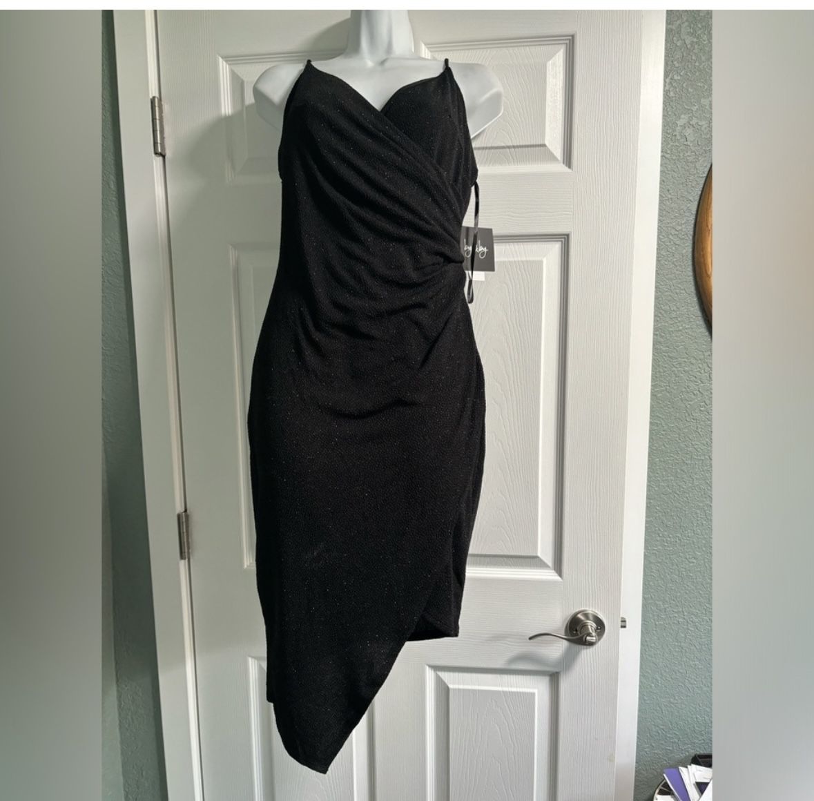 Women's size M little black sparkly party dress cocktail holiday NWT NEW By & By